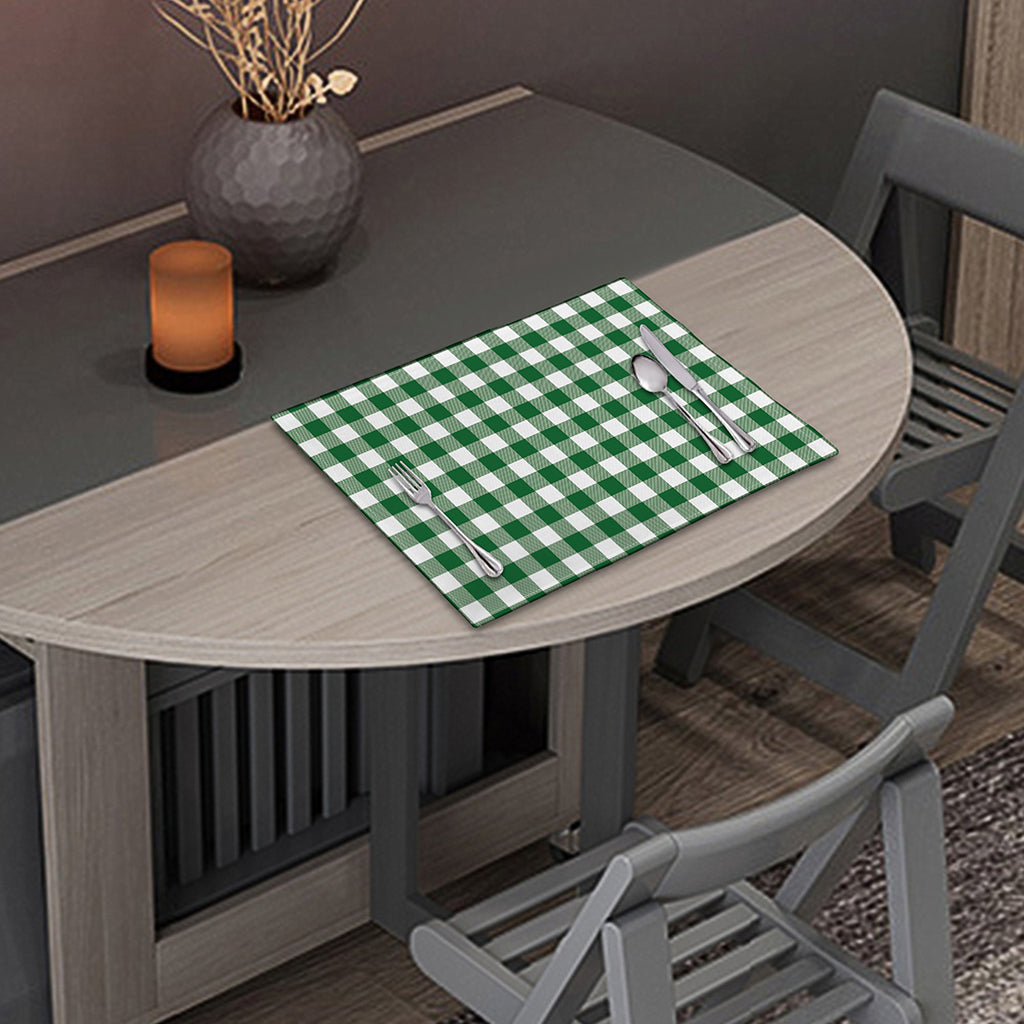 Green And White Buffalo Check Print Placemat