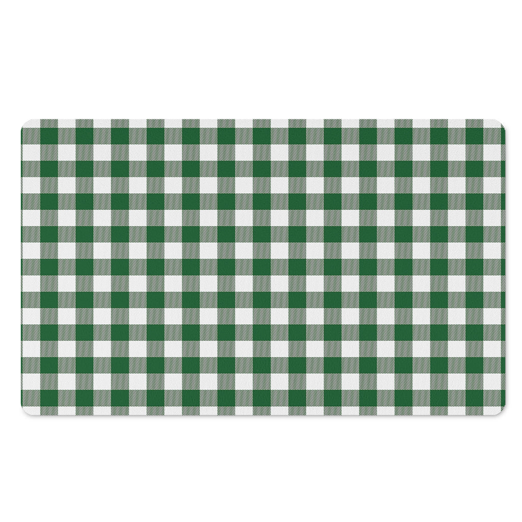 Green And White Buffalo Check Print Polyester Doormat