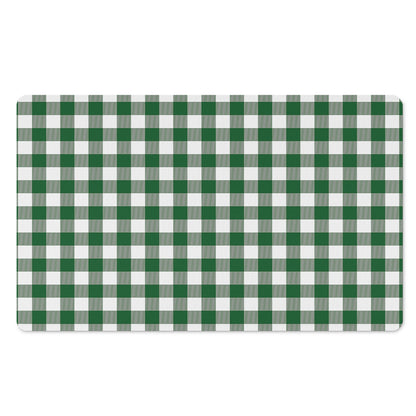 Green And White Buffalo Check Print Polyester Doormat