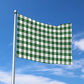 Green And White Buffalo Check Print Polyester Flag