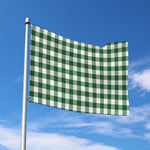 Green And White Buffalo Check Print Polyester Flag