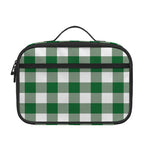 Green And White Buffalo Check Print Portable Lunch Bag