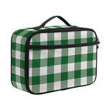 Green And White Buffalo Check Print Portable Lunch Bag