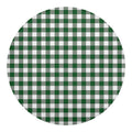 Green And White Buffalo Check Print Round Blanket