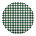 Green And White Buffalo Check Print Round Blanket