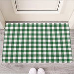 Green And White Buffalo Check Print Rubber Doormat