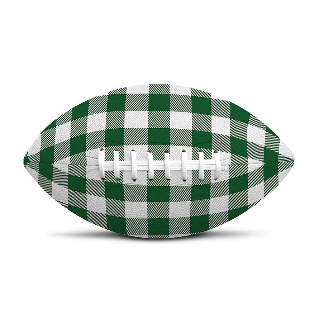 Green And White Buffalo Check Print Rugby Ball