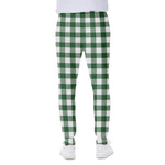 Green And White Buffalo Check Print Scuba Joggers