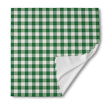 Green And White Buffalo Check Print Silk Bandana