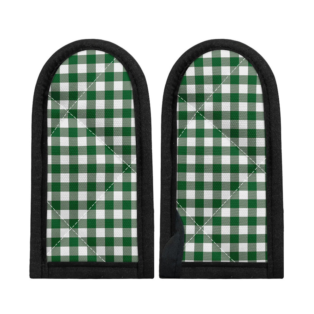 Green And White Buffalo Check Print Skillet Handle Cover