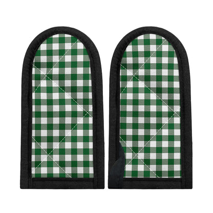 Green And White Buffalo Check Print Skillet Handle Cover
