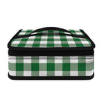 Green And White Buffalo Check Print Small Lunch Bag