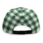 Green And White Buffalo Check Print Snapback Cap