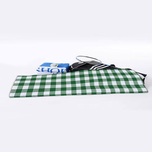 Green And White Buffalo Check Print Sports Towel