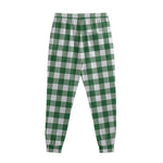 Green And White Buffalo Check Print Sweatpants