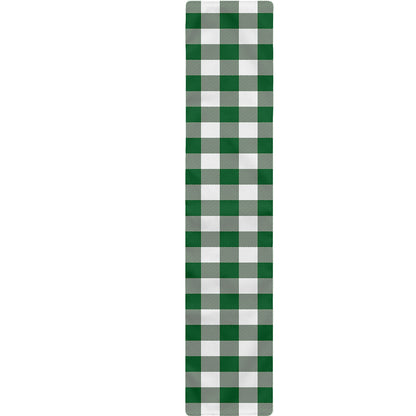 Green And White Buffalo Check Print Table Runner