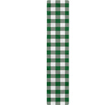 Green And White Buffalo Check Print Table Runner
