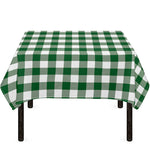 Green And White Buffalo Check Print Tablecloth