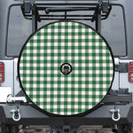 Green And White Buffalo Check Print Tire Cover With Camera Hole