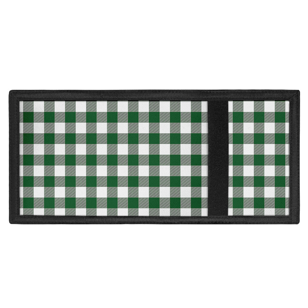 Green And White Buffalo Check Print Trifold Wallet
