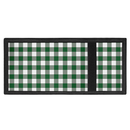 Green And White Buffalo Check Print Trifold Wallet