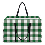 Green And White Buffalo Check Print Utility Tote Bag
