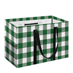 Green And White Buffalo Check Print Utility Tote Bag