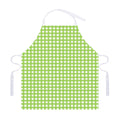 Green And White Check Pattern Print Adjustable Apron