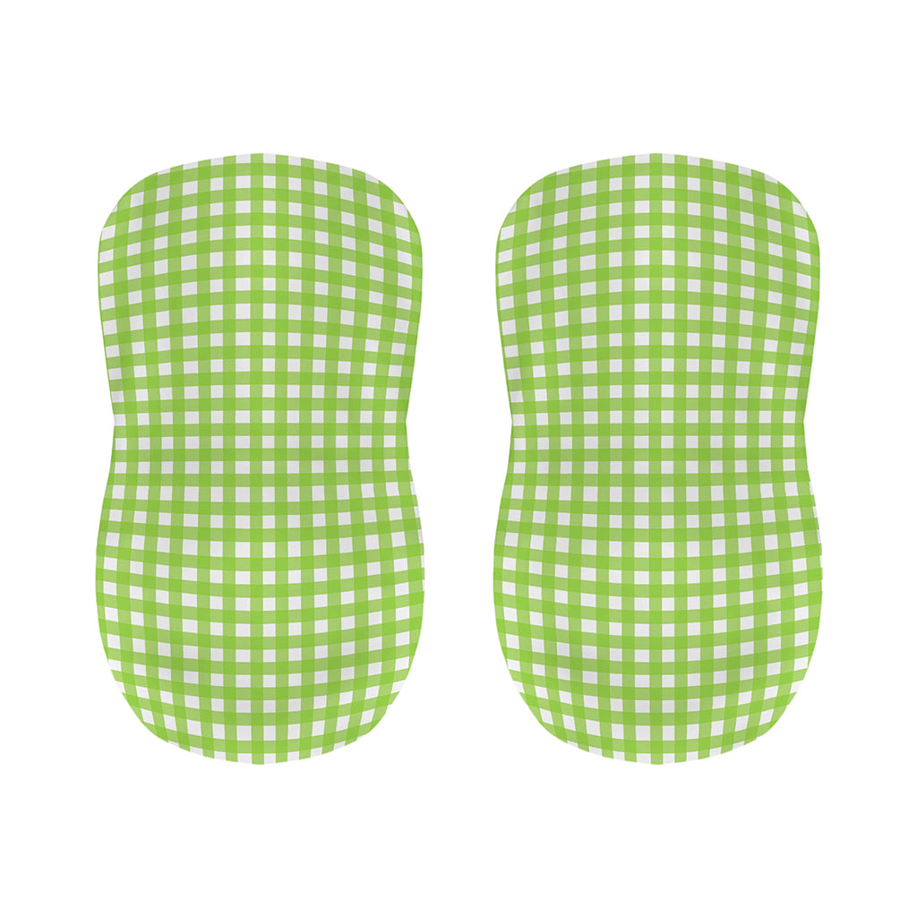 Green And White Check Pattern Print Bar Stool Covers