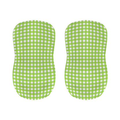 Green And White Check Pattern Print Bar Stool Covers
