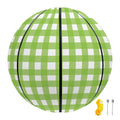 Green And White Check Pattern Print Basketball
