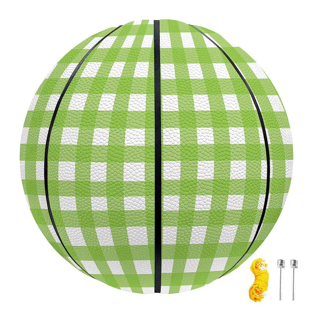 Green And White Check Pattern Print Basketball