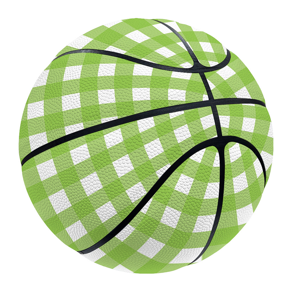 Green And White Check Pattern Print Basketball