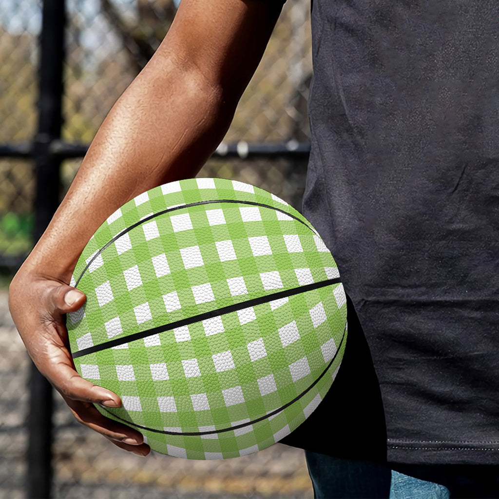Green And White Check Pattern Print Basketball