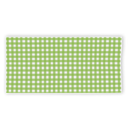 Green And White Check Pattern Print Beach Towel