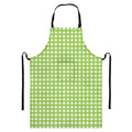 Green And White Check Pattern Print Bib Apron With Pocket