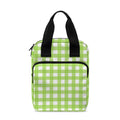 Green And White Check Pattern Print Bible Tote Bag