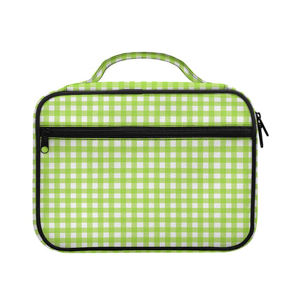 Green And White Check Pattern Print Briefcase Bible Bag