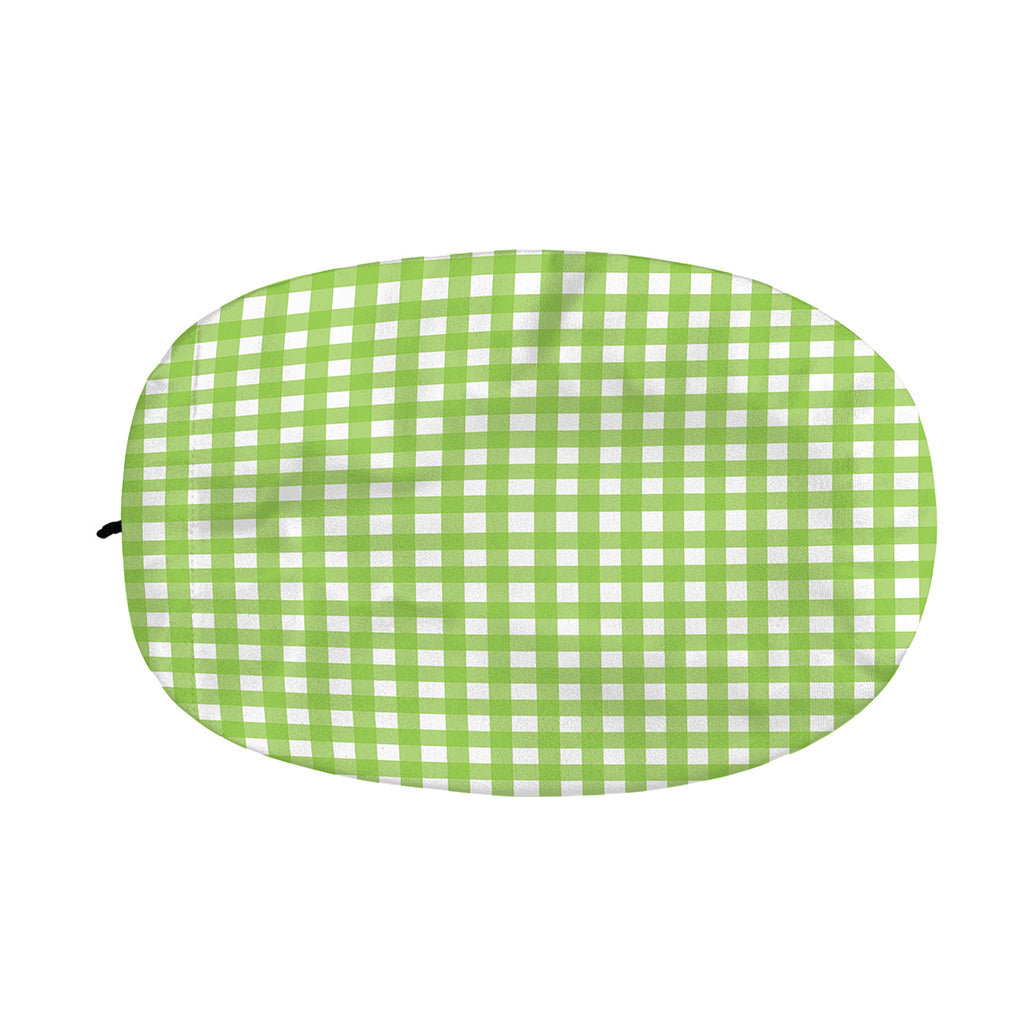 Green And White Check Pattern Print Car Side Mirror Covers
