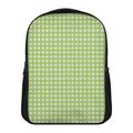 Green And White Check Pattern Print Casual Backpack