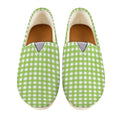 Green And White Check Pattern Print Casual Shoes