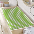 Green And White Check Pattern Print Changing Pad Cover
