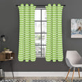 Green And White Check Pattern Print Grommet Curtain Panels