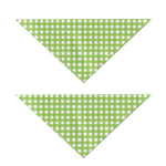 Green And White Check Pattern Print Dog Bandana