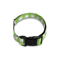 Green And White Check Pattern Print Dog Collar