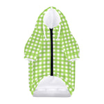 Green And White Check Pattern Print Dog Zip Up Hoodie
