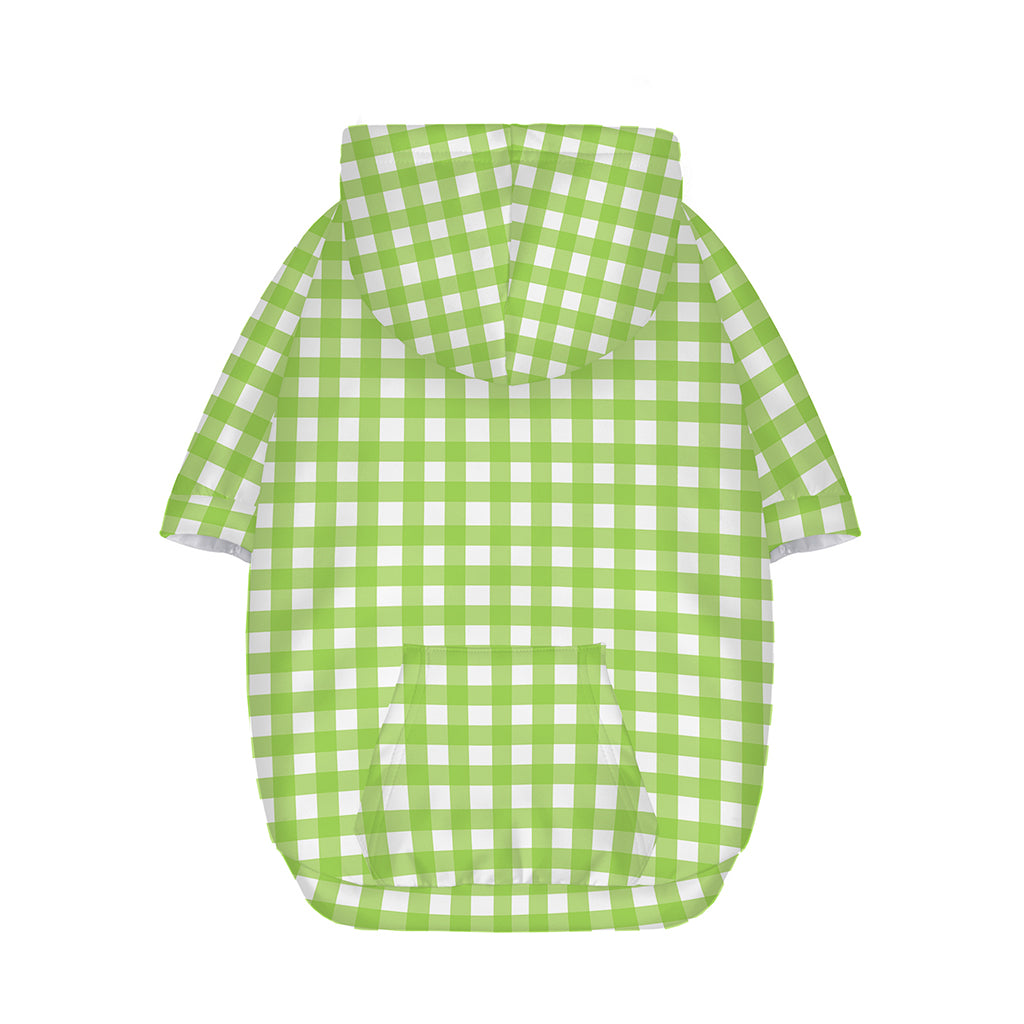 Green And White Check Pattern Print Dog Zip Up Hoodie