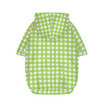 Green And White Check Pattern Print Dog Zip Up Hoodie