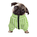 Green And White Check Pattern Print Dog Zip Up Jacket