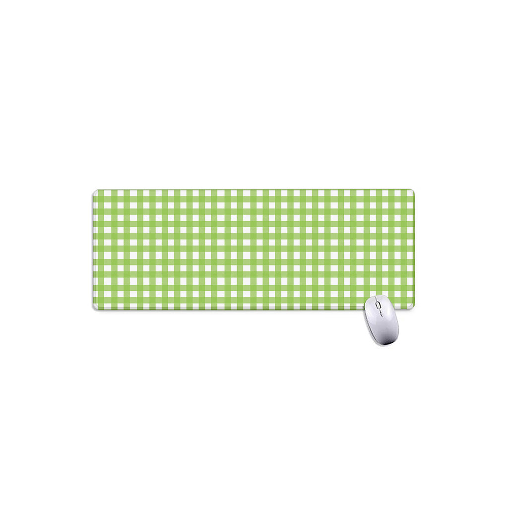 Green And White Check Pattern Print Extended Mouse Pad